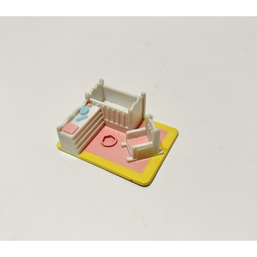 Lewis Galoob My Pretty Dollhouse Mini PINK NURSERY‎ Palace 1994 Baby Girl's Crib
